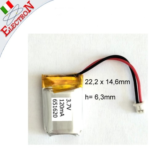 Batteria 7v 120mah - 3,7v,